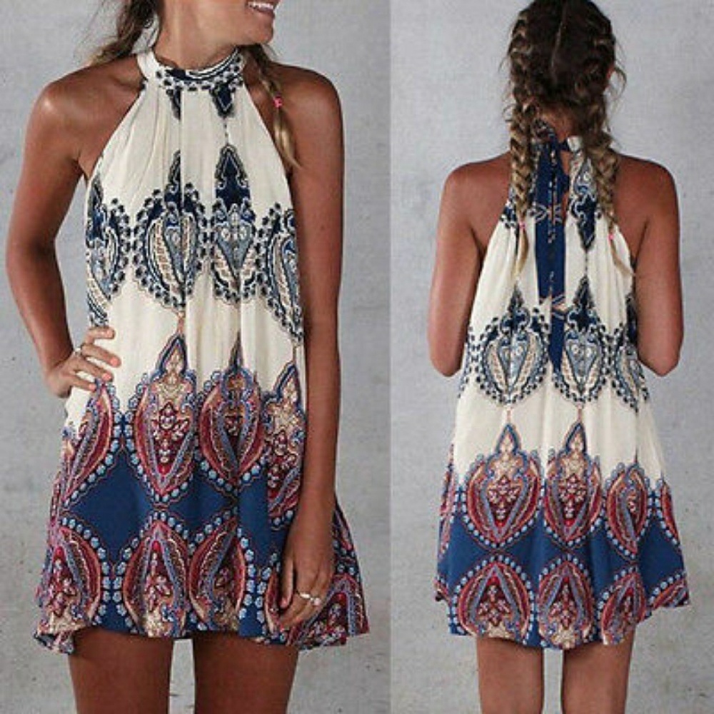 ✨ High Neck Flowy Boho Paisley Tunic Top